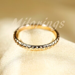 Textured 14k Gold Filled Ring - 2.5mm Sterling Silver Band