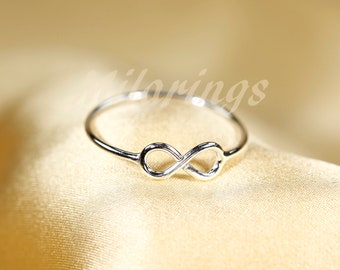 Yellow Gold Filled Infinity Ring, Sterling Silver
