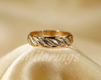 107814/102114       14k Gold filled pattern ring,     Silver ring, 5mm width