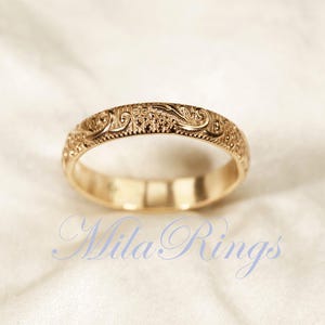 14k Gold filled Texture ring   3.8mm width    ZP-166