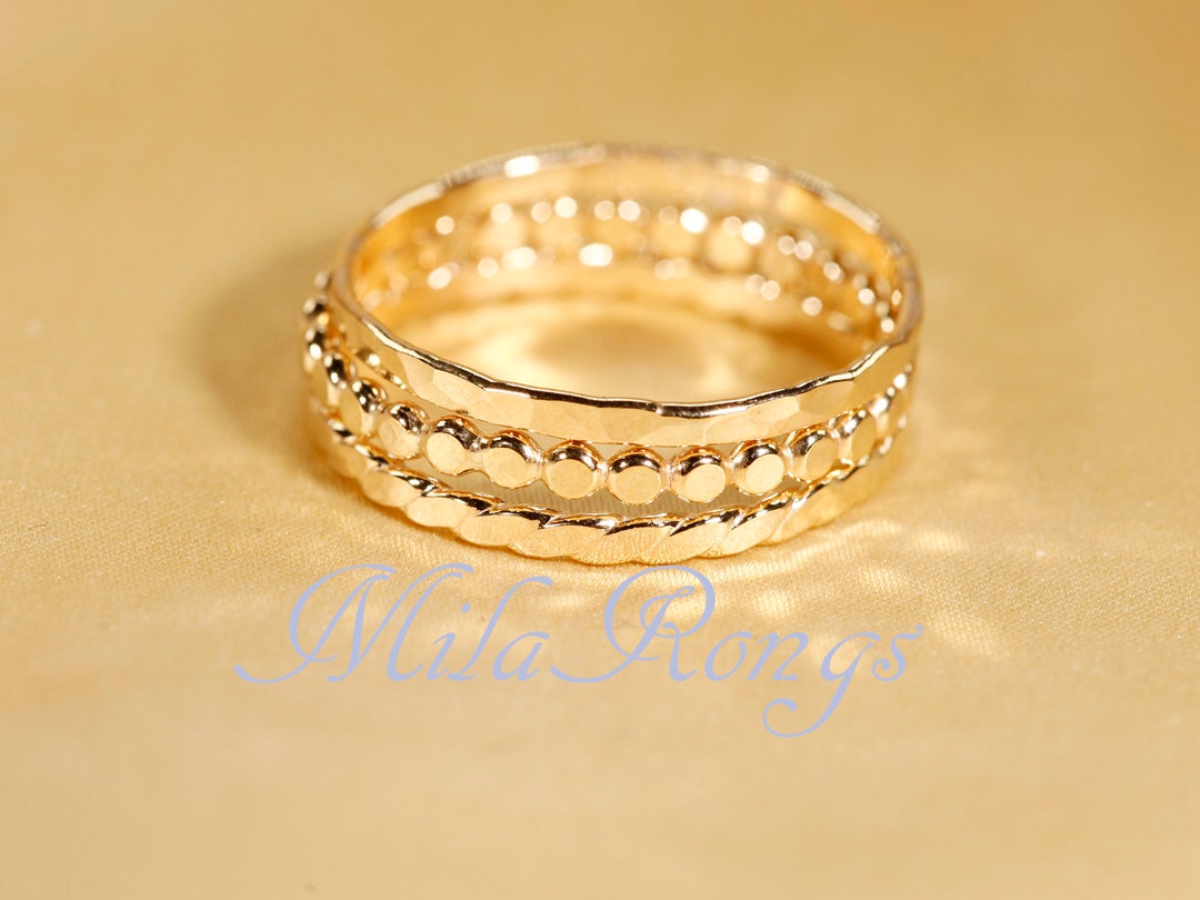 No3 , 14K Gold Filled SET Ring , Sterling Silver, Rose Gold Filled Etsy