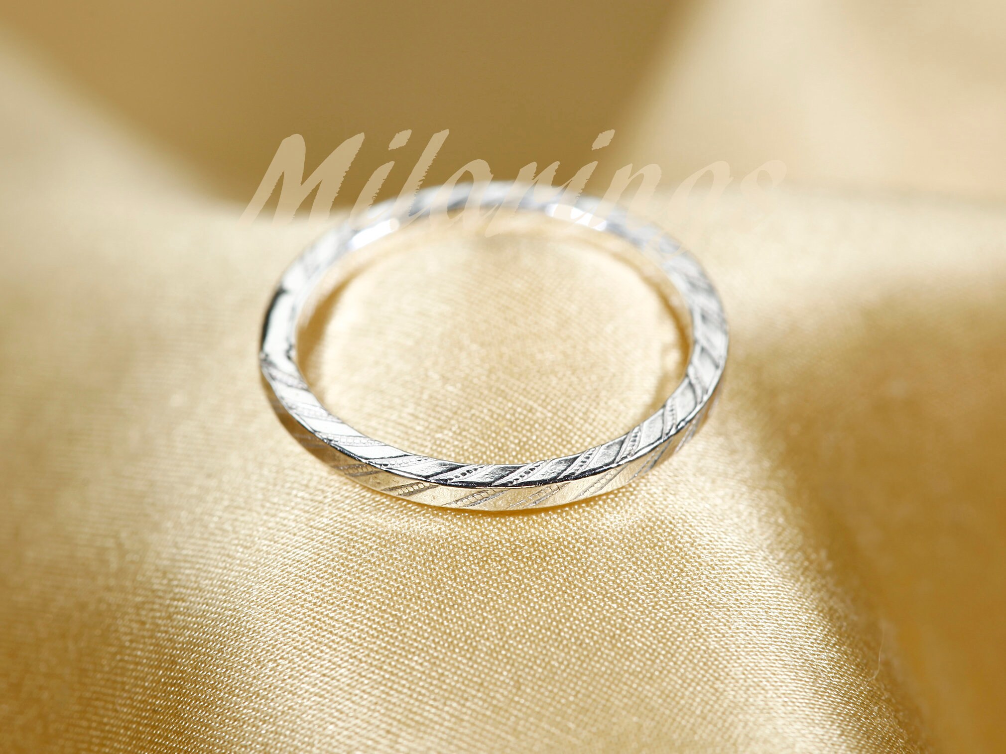 RiN ⋈*。 102322 Sterling Silver Flower Texture Ring, - Etsy