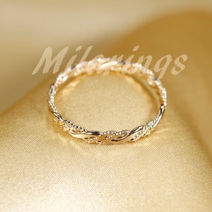 TWIST6 14k Gold filled Texture ring, Silver ring, Rose gold filled ring 2.3mm width gold filled