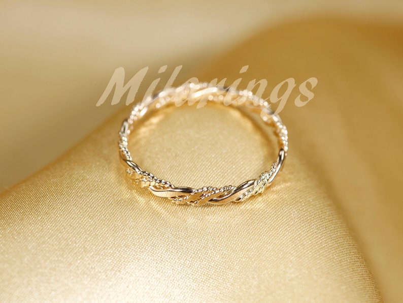 TWIST6 14k Gold filled Texture ring, Silver ring, Rose gold filled ring 2.3mm width gold filled