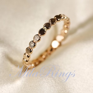 Bague empilable remplie d'or 14 carats - Bague perle plate de 2,7 mm