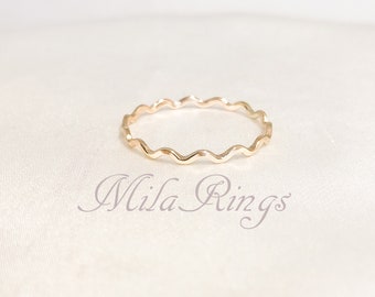 Wave-B       Yellow gold filled ring,wire- 0.8 / 1.0 / 1.1 / 1.4mm