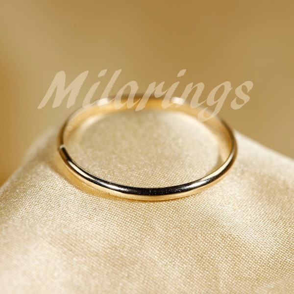 1.6mm   Half round  wire ring,  gold filled ,  Silver,  Rose gold filled.