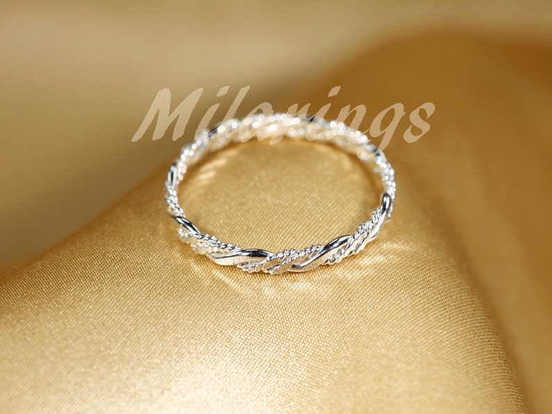 TWIST6 14k Gold filled Texture ring, Silver ring, Rose gold filled ring 2.3mm width sterling silver