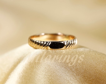 107812/102140       14k Gold filled Mirror Face pattern ring,   Silver ring    3.8mm width