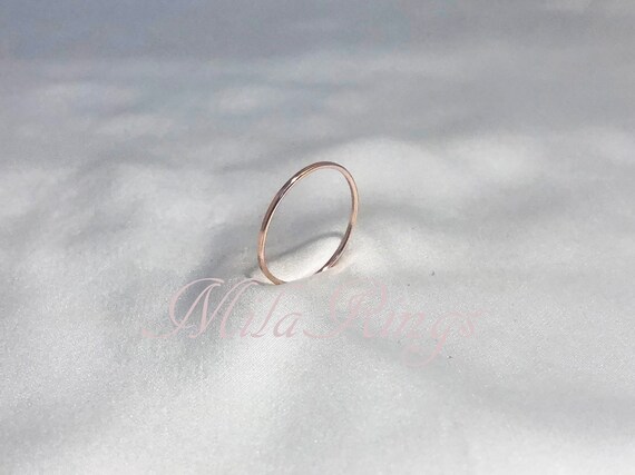 14k ROSE Gold Filled Ring Flat Wire Smooth Ring 1 2.5mm Width