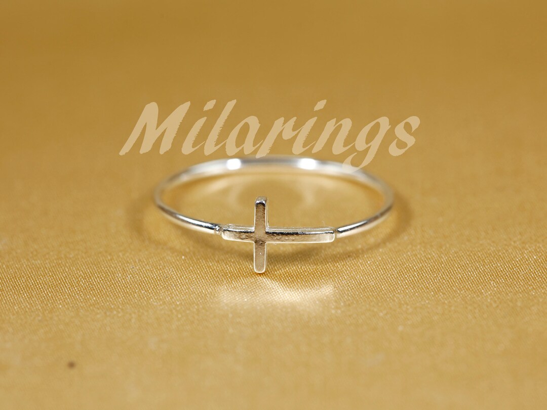 925 Sterling Silver CROSS Ring, Etsy