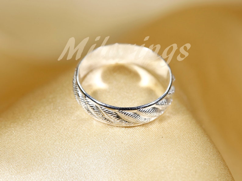 107814/102114 14k Gold filled pattern ring, Silver ring, 5mm width image 6