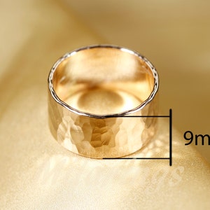 9mm   Hammered  Ring,     14K  gold filled  ring,   Sterling silver Rings.