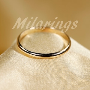 2mm Half Round Ring: 14K Yellow Gold Filled, Sterling Silver
