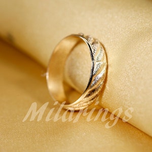 107814/102114 14k Gold filled pattern ring, Silver ring, 5mm width image 8
