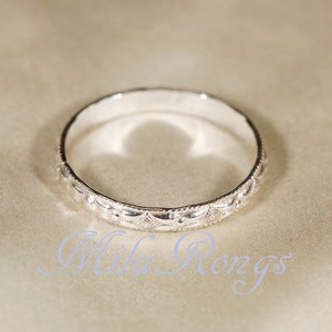 Anillo de textura relleno de oro de 14k, anillo de plata, anillo relleno de oro rosa de 2,8 mm de ancho ZP118 Sterling silver