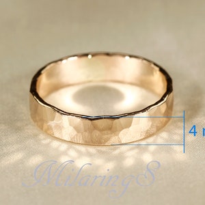 14k Gold Filled Ring, Hammered Ring, 3-8mm 4mm thick