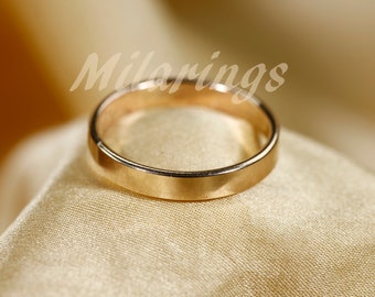 Anillo liso de 3,5 mm, anillo relleno de oro de 14 k, plata, relleno de oro rosa