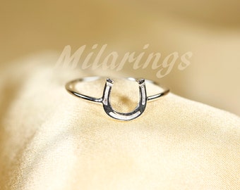 925 Sterling silver horseshoe ring,  Silver horseshoe  ring, Silver components horseshoe  ring, silver avant garde horseshoe ring,