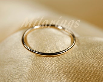 1.3mm  Round-Smooth  wire ring,  Gold filled ring, Silver ring,  Rose gold filled