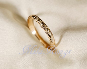 ZP124- Textured 14k Gold Filled Ring (2.8mm)