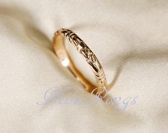 14k Gold filled Texture ring,  Silver ring, Rose gold filled ring   2.8mm width  ZP124