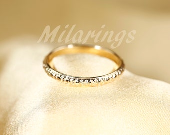Textured 14k Gold Filled Ring: Sterling Silver, Rose Gold (2.5mm)