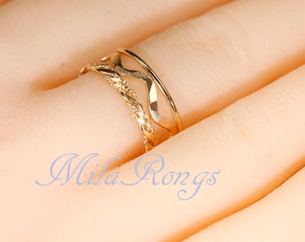 No-5, 14K Gold filled SET ring ,  Sterling Silver,    Rose gold filled