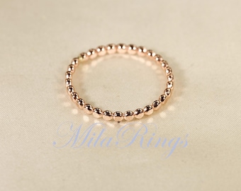 2,1 mm PLAT pärlring, 14K roséguldfylld ring.