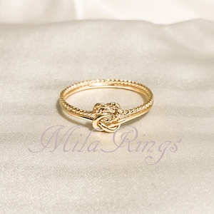 RxT-B        14K Yellow gold filled double  knot  ring,