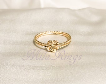 RxT-B        14K Yellow gold filled double  knot  ring,