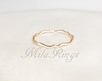 Wavelet-A     Yellow gold filled ring,    0.8/ 1.0/ 1.1/ 1.4mm
