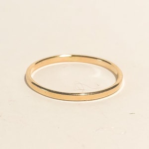 14K Gold Filled Smooth Ring - 1mm Stackable Band