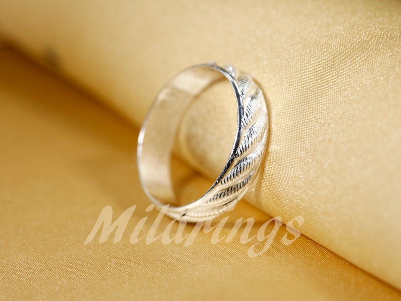 107814/102114 14k Gold filled pattern ring, Silver ring, 5mm width image 9