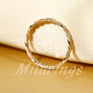 TWIST6 14k Gold filled Texture ring, Silver ring, Rose gold filled ring 2.3mm width image 5