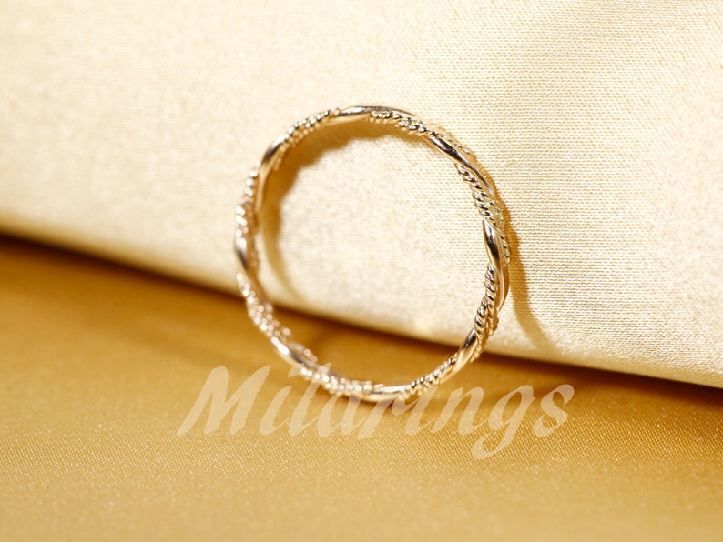 TWIST6 14k Gold filled Texture ring, Silver ring, Rose gold filled ring 2.3mm width image 5