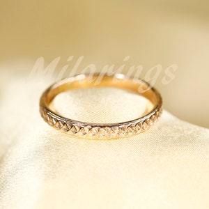 14k Gold filled Texture ring,  925  Sterling Silver ring, Rose gold filled ring   2.5mm width  A-14