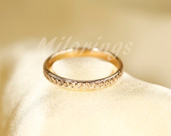 A-14-Textured 14k Gold Filled Ring, Sterling Silver, Rose Gold, 2.5mm