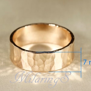 14k Gold Filled Ring, Gehämmerter Ring, 3-8mm Bild 9