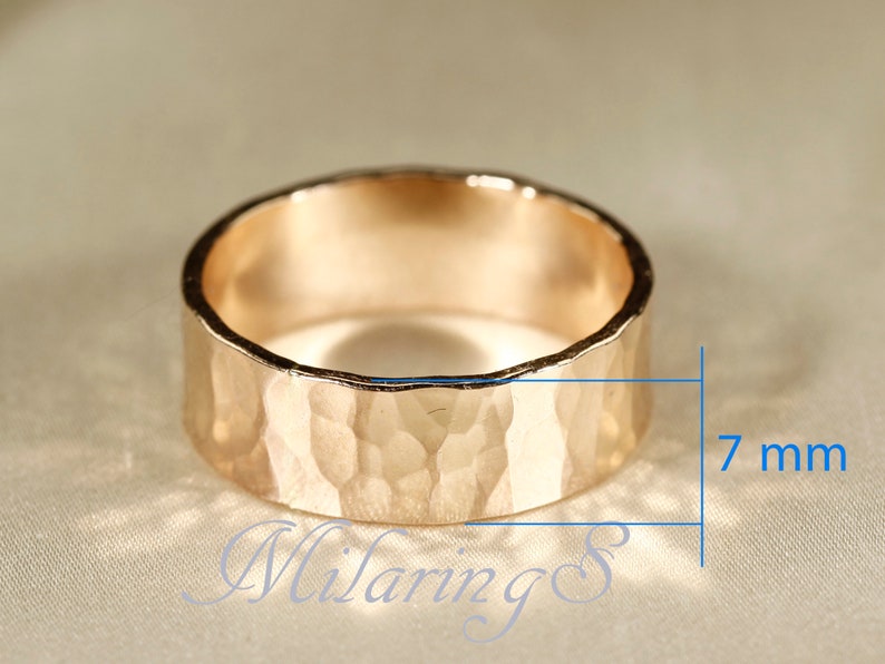 14k Gold Filled Ring, Gehämmerter Ring, 3-8mm Bild 9