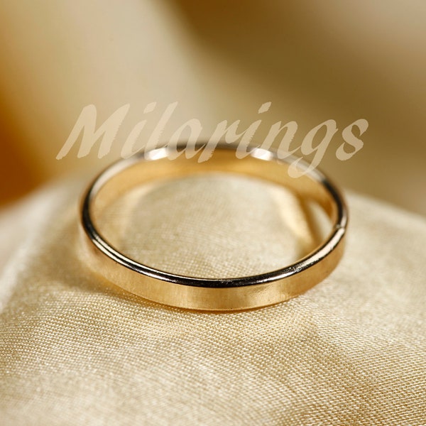 2.5mm  Flat- Smooth Ring,    Gold Filled  Rings,  Silver,  Rose gold  filled