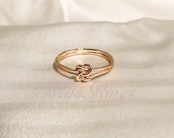 RXR- 14K Rose Gold Filled Knot Ring: Delicate Band