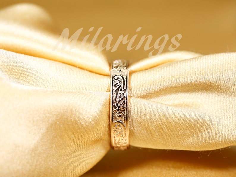 ZP164/ZP165 Gold filled Textur Ring, Rose Gold filled Textur Ring, Silber Ringe, Bild 4