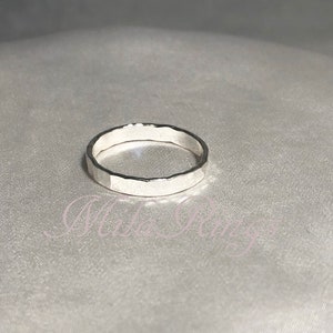 3mm 925 Sterling Silver Hammered Ring, - Etsy