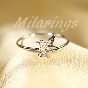 925 Sterling silver HUMMINGBIRD  ring