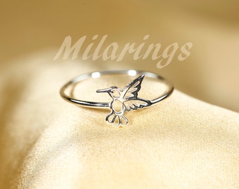 925 Sterling silver HUMMINGBIRD  ring