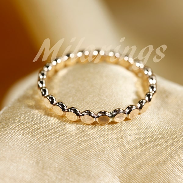 2.7mm  FLAT-bead ring,   14K gold filled ,  Sterling silver, Rose gold filled