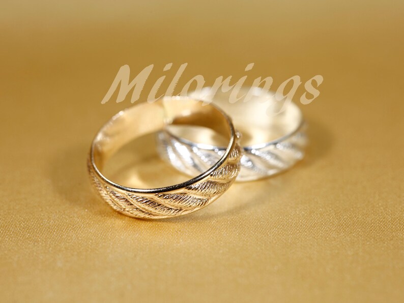 107814/102114 14k Gold filled pattern ring, Silver ring, 5mm width image 4