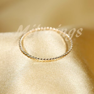 1.1mm  Flat-- twist wire ring,    Gold filled  ring, Silver ,  Rose gold filled