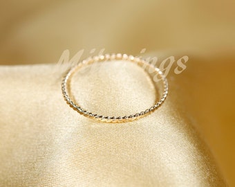 1.1mm  Flat-- twist wire ring,    Gold filled  ring, Silver ,  Rose gold filled